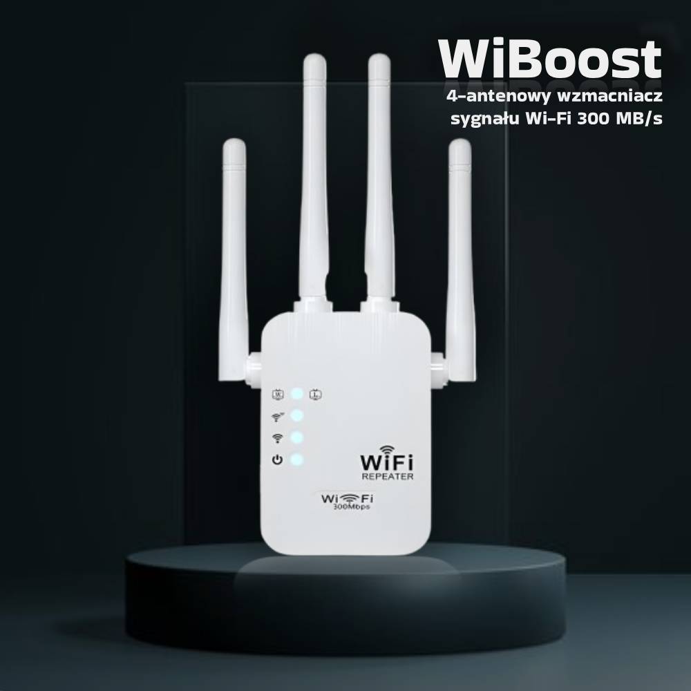 WiBoost™ – 4-antenowy wzmacniacz sygnału Wi-Fi 300 Mb/s