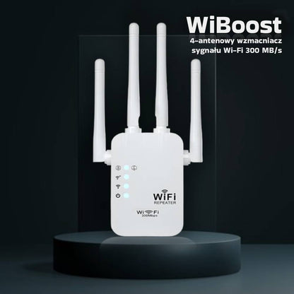 WiBoost™ – 4-antenowy wzmacniacz sygnału Wi-Fi 300 Mb/s